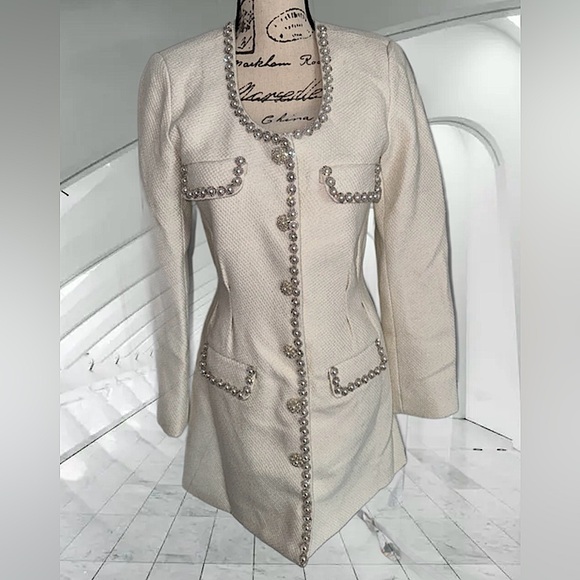 Self-Portrait Dresses & Skirts - - SELF PORTRAIT ivory TWEED DRESS